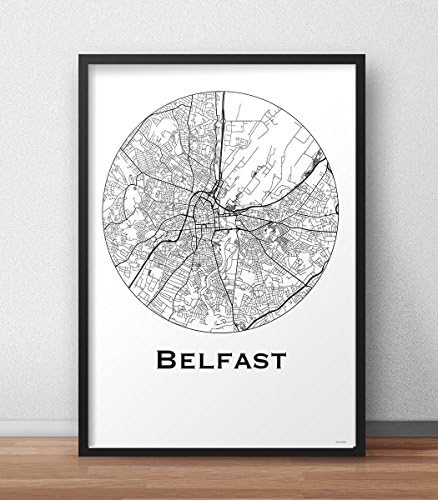 Poster Belfast Northern Ireland Minimalist Map - City Map Art of Belfast Poster - Wall Art Gift - Travel Map - Print