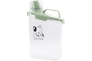 ZOEQIDE Boite a Croquette Pour Chat 2L Conteneur Pour Aliments Animaux de Compagnie Container Croquette Avec Gobelet Doseur Aliments Animaux Conteneur Chat Portable Boite Croquette-Sans Bpa Vert Transparent
