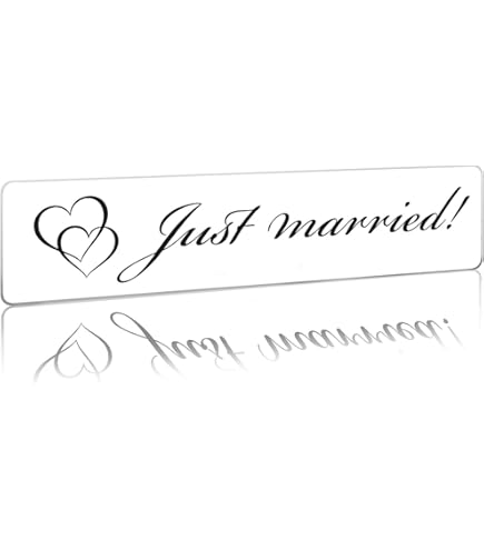 Bruiloftskenplaat, kentekenplaat, sticker, bruiloftsauto met datum naam, bruidspaar, wensnaam, huwelijk, auto, decoratiebord zelf vormgeven (02 zilveren ringen, kunststof kentekenhouders