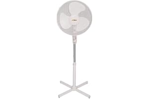BETZOLD Vinco 70703 Ventilatore a piantana 45W, 3 Pale, Asta Regolabile, Bianco