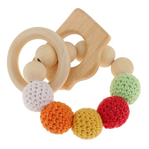 Preisvergleich Produktbild Baoblade Baby Teether Holz Spielzeug Hölzerne Beißring Ringe Perlen Rasseln Greiflinge Holz Lernspielzeug Geschenk - Mehrfarbig - Kamera