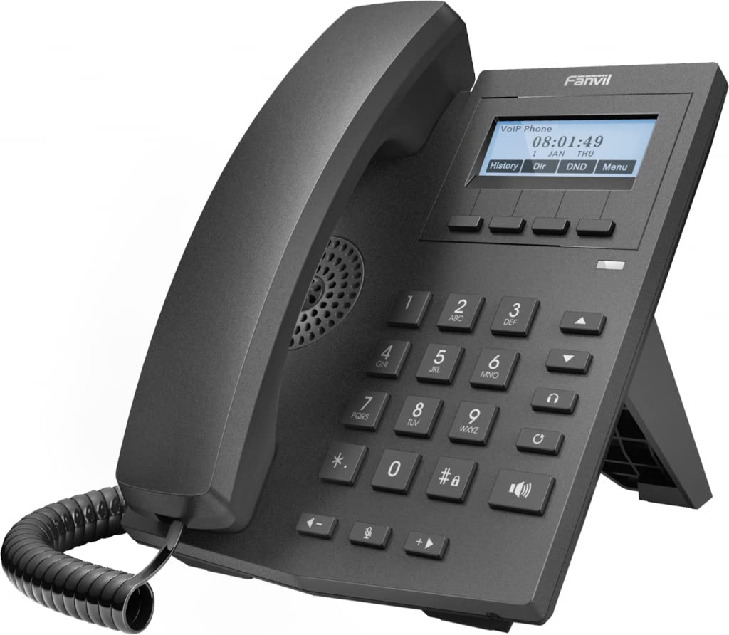 Fanvil X1EP IP Phone for Office, VoIP Phone for small and Medium-sized business featuring 2 SIP Lines 128 * 48 Inscrn, POE (with 2 Years Warranty)