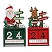 Produktbild Xmas Lxr Weihnachten Holz Adventskalender Weihnachtsmann Und Rentier Modell Aufbewahrungsbox Weihnachten Dekorieren Für Zuhause Und Büro Dekoration, Grün Rot