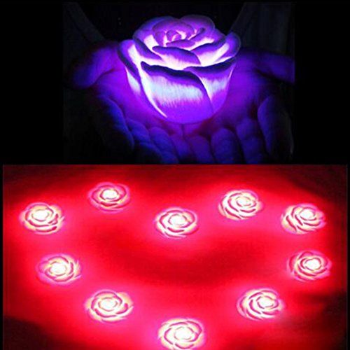joyliveCY Nacht LED Lampe Romantische Rosen Blumen Nachtlicht Farbwechsel Lampe LED Nachtlichter Interior Design - 8