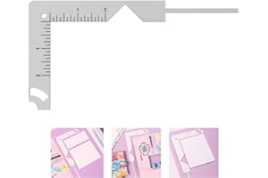 Yuiturt 5-in-1 Bucheinband-Anleitung, 12cm Buchbinder-Werkzeug aus Edelstahl Metall, Buchbinden Buchverpackungen Positionierungslineal für Buchumschlägen aus Spanplatte Notizbuch und Album Cover