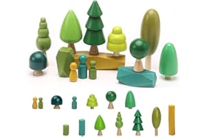 OESSUF 14 PCS Juguetes de Madera - Decoración de Árboles de Madera Juguetes Montessori, Varios Tamaños Árboles Bosque Decoración Rústica para la Decoración del Hogar y la Habitación de los Niños