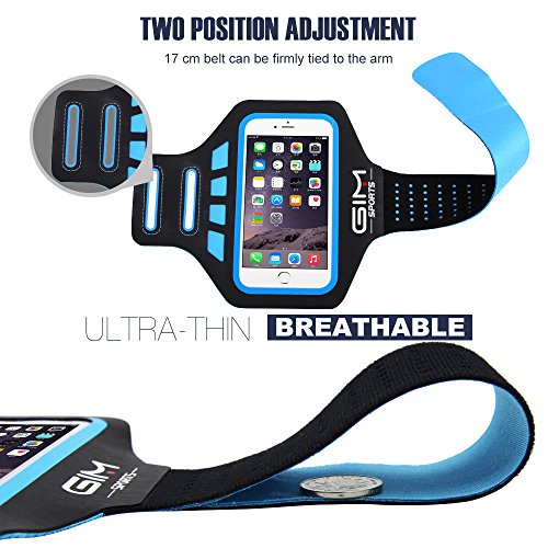 GIM Ultra Leicht Sport Armband Jogging Fitnessstudio Rad Fahren Armtasche Sportarmband Tasche Schutz HÃ¼lle mit Kartenschlitz FÃ¼r iphone 6/6S Plus, Galaxy S6 edge Plus / S7 edge / Note 5 / Note 4, Huawei P8 Lite/ Mate S/Mate 8 oder bis zu 5 Zoll Smartphone