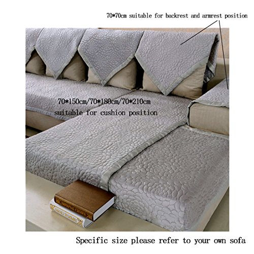 Beautylife66 Sofahusse Hochwertig Sofabezug Stretchhusse L 70*180cm Sofaabdeckung Grau - 2