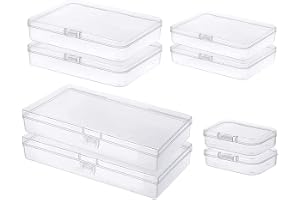 Gebildet 8pcs Blanda Storlekar Rektangulär Tom Mini Clear Plastic Organizer Förvaringsbox Behållare för Små Föremål och Andra