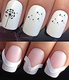 WATER NAIL TRANSFERS DECALS STICKERS ART SET #334 & 172. **plus x48 nail tip guides!!** x24 DANDELION FLOWER CLOCK & FLOATING SEEDS TATTOO WRAPS & x48 FRENCH MANICURE TIP GUIDES! CAN BE USED WITH NATURAL GEL ACRYLIC STICK ON NAILS! OR WITH GLITTER DUST CAVIAR BEADS ALLOYS DECORATIONS CONFETTI FIMO SHAPES TAPE PENS RHINESTONES!