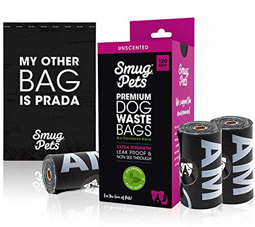 SmugPets - 120 Sacchetti Premium per Cane - Extra Large e Non profumati