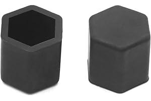 Fiween Gummi 20pcs 15mm Auto-Rad-Reifen Reifen Mutter Schraube Abdeckkappen Hub-Schutz-Schwarz