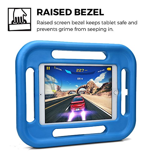 iPad 9.7 (2017), iPad Air 1 / 2 Kinderhülle, COOPER GRABSTER strapazierfähige robuste, widerstandsfähige, stoßfeste, schützende Spielhülle für Kinder mit 4 Griffen & kostenlosem Displayschutz (Blau) - 5