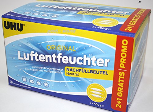 12x UHU 47135 Luftentfeuchter Nachfüllbeutel 450g Duftneutral - 2