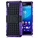 Produktbild Saxonia Outdoor Silikon Schutzhülle für Sony Xperia Z3+ Robuste Hybrid Case Handyhülle Schwarz-Violett