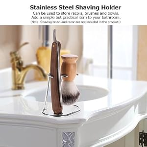 Anself Stainless Steel Shaving Holder Stand for Shaving Razor Brush Bowl, Shaving Tool Organizer - Image 4