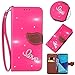 Produktbild Galaxy Note 3 Ledertasche,Hülle für Samsung Note 3,Leeook Luxus Kreative Retro 3D Diamant Glitzer Bling Strass Rose Rot Liebe Blatt Muster Design Strap Flip Cover Tasche Tasche Handyhülle Schutzhülle Schutz Brieftasche Hüllen Magnetverschluss Telefon-Kasten Handyhülle im Bookstyle mit Standfunktion und Karte Halter für Samsung Galaxy Note 3+ 1 x Schwarz Eingabestift-Rose Red