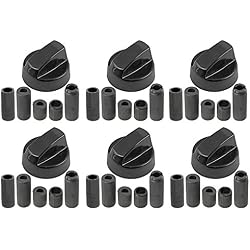 Spares2go Universal Noir Interrupteur De Commande Boutons pour tous fait et modèles of Four, Cuisinière & Table de cuisson (Lot de 6)