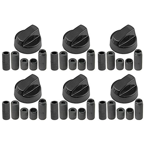 Spares2go Universal Noir Interrupteur De Commande Boutons pour tous fait et modèles of Four, Cuisinière & Table de cuisson (Lot de 6)