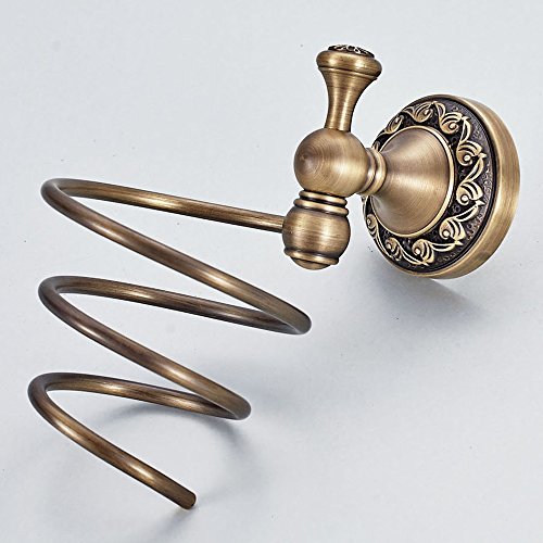 Weare Home Minimal Haartrocknerhalter Föhnhalter Bronze Beschichtung, Retro Solide Kupfer mit Einschnitt Wandmontage Haltbar Badzubehör Badaccessoires Dekor - 5