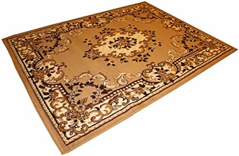 Stunning Rug at excellent value in 9 different sizes. Persian Artwork with a Pile Height: 7+/-1 mm. Fire resistant, easy to cleaning, colourfast, hard wearing. (80cm x 150cm (2'63"x 5'), 299 - Biege)