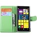 Produktbild Tasche für Nokia Lumia 925 Hülle, Ycloud PU Ledertasche Flip Cover Wallet Case Handyhülle mit Stand Function Credit Card Slots Bookstyle Purse Design grün