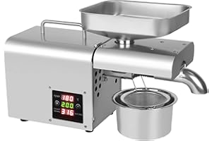 CUTYCATY Elektrische Ölpresse 610W Öl Pressmaschine Elektrische Ölmühle Edelstahl Automatische Ölpresse Maschine für Walnuss Erdnuss Sonnenblumenkerne