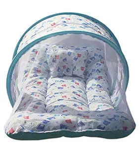 Nagar International Toddler Bedding Set with Mosquito Net in Cotton Fabbric Mt-01 Blue, 0-5 Months Baby