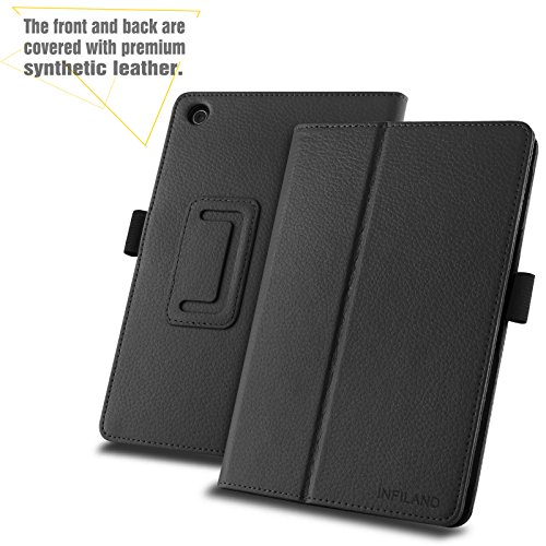 ASUS ZenPad Z8 / ZenPad 3 8.0 Hülle, Infiland Slim Fit Folio PU-lederne dünne Kunstleder Schutzhülle Cover Tasche für ASUS ZenPad Z8 ZT581KL / ZenPad 3 8.0 Z581KL 20,06 cm (7,9 Zoll) Tablet-PC(mit Auto Schlaf / Wach Funktion)(Schwarz) - 2
