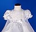 Dressy Daisy Baby Girls' Pearls Embroidered Baptism Christening Gown Dress With Cape And Bonnet Infant Size 3-6 Months White
