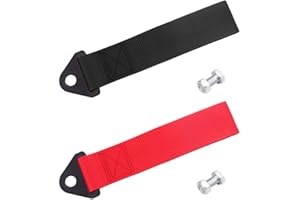 KAJKEY 2PCS Corde de Remorquage Voiture Corde de Remorquage de Sangle de Remorquage de Voiture, Fournitures d'urgence pour Voiture, pour Crochet de Remorquage de Pare-Chocs Avant Arrière.