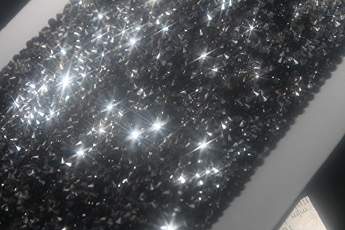 Band Strass Schwarz und Silver Kleber Radierer zum Aufbügeln 45 cm 1,5 cm Bling Custom - 9
