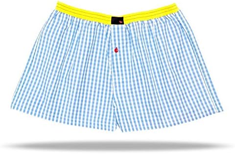 Boxer da uomo UNABUX tessuti Boxer "quadri" Blu/Bianco