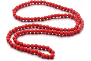 COLORFUL BLING 8MM Natural Wood Bead Necklace Africa Wooden Chain Statement Unisex Chunky Strand Necklaces Hip Hop Jewelry