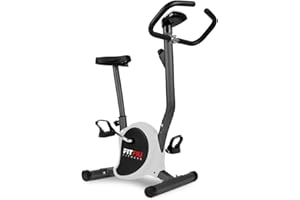 FITFIU Fitness BEST-100 - Bicicleta Estática ultracompacta con disco inercia 5kg, regulable en 8 niveles, pantalla LCD, pedales con correas fijación, peso máx. 100kg