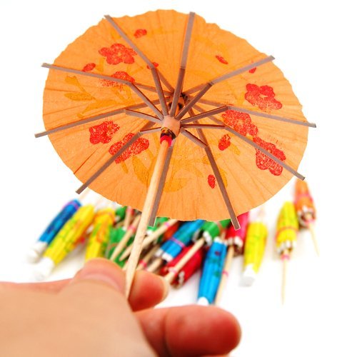 Sonline 24 Gemischte dekorative Papierschirme zu Cocktails - 3