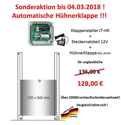Automatische Hühnerklappe + Außenlichtsensor + Klappe/Schieber - Direkt vom Hersteller!