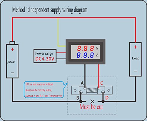 DC Voltmeter Amperemeter Dual Digital Volt Amp Meter Messgerät 100V 10A - 7