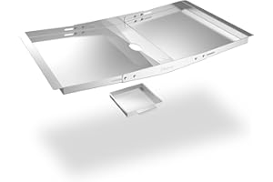 Pikorce Fettwanne für Gasgrill, verstellbares Edelstahl-Fettschalen-Set, Outdoor-Grill-Ersatzteile 61 - 76,2 cm für Nexgrill, Dyna Glo, BHG, Kenmore, Uniflame, Hinterhof, Expert und mehr