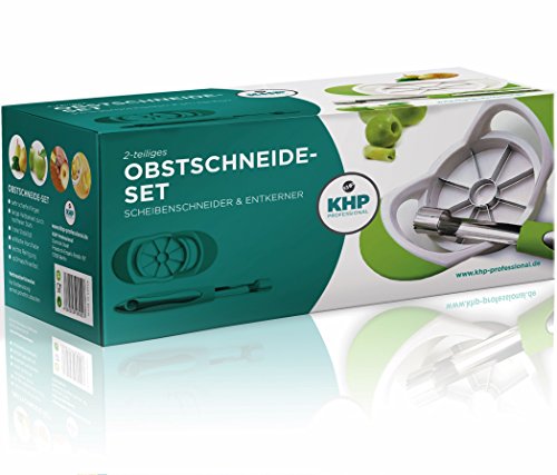 Apfelschneider aus rostfreiem Edelstahl mit Entkerner von KHP Professional, Obstschneider, Birnenschneider, Apfelausstecher, Birnenteiler, Aptelteiler, Apfelentkerner, Äpfel und Birnen entkernen oder schneiden - 7