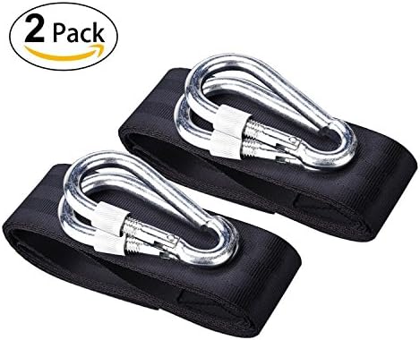 Tree Hanging Hammock Swing Straps, 3.94 FT Safe Hanging Kit Swing Hanger Installation with 4 Safer Lock Snap Carabiner Hooks for Swings, Hammocks, Holding Up to 600 KG, 2 PACK