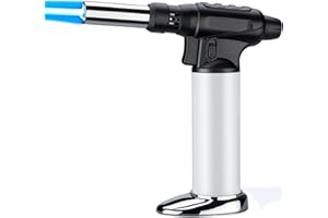 XWFEU Butane Torch Lighter,Blow Torch Kitchen Cooking Torch Chef Gas Torch Lighter with Safety Lock Adjustable Flame for Creme Brulee Pastry Baking Dessert BBQ Crafts and Soldering (Butane Gas Not Included)