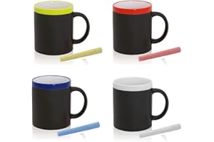 DELIEX DELICIAS DE EXTREMADURA Deliex Lote 25 Tazas Pizarra Cerámica Colores Variados con Tiza, Regalos para cumpleaños infantiles, detalles para Niños en Bodas, Bautizos y Comuniones (25 ud)