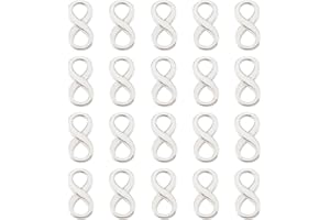UNICRAFTALE Acerca de 20pcs Infinity Link Charm Encantos de Enlace de Acero Inoxidable Marcos Circulares Conectores Enlaces de Joyería para Hacer Joyas Color de Acero Inoxidable Agujero de 4x4.5 mm