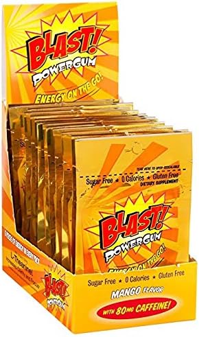 Blast Energy Power Gum Mango Display Tray (12 Pouches)