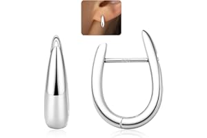 LOLIAS 14K Ohrringe Gold Creolen für Damen 925 Sterling Silber Creolen Gold Hypoallergene U Hängend Offene Goldene Ohrringe Damen mit AAA + CZ Kleine Huggie Creolen Schmuck Gold