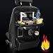 Produktbild IACON Auto Rücksitz Organizer mit Beheizt werden kann Speise Sack für Baby PU Leder iPad Mini Halter, Rückenlehnenschutz Auto Organizer, Aufbewahrungstasche Trittmatte Reise (Schwarz)