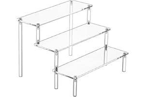 Lvjkes Rangement Parfum, Présentoir Transparent à 3 Niveaux, Organisateur en Acrylique pour Cupcake, Dessert, Figure, Maquillage, Dresser et Vanity Display Stand for Organisation, 20 x 20 x 15 cm