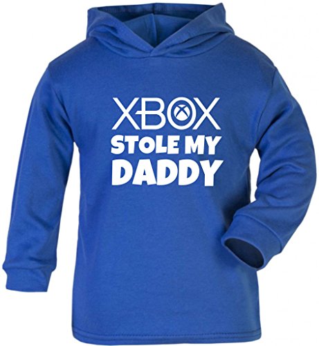 Purple Penguin Clothing Baby Toodler Hoodie - Xbox Stole My Daddy - Royal Blue / White Print 2-3 Years