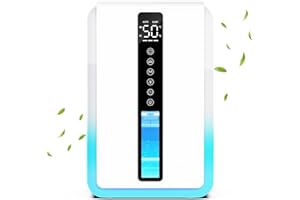 JERVAMNI Deumidificatore Casa, 2.5L Deumidificatore Portatile per Bagno, Camera da Letto, Garage con Spegnimento Automatico Dopo 48 Ore, 3 Modalità, Modalità Sospensione, Risparmio Energetico